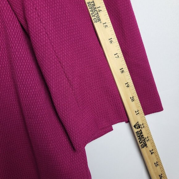 Dialogue Jacket Women's Plus 1X Hot Pink 3/4 Sleeve Large Buttons - Picture 7 of 8